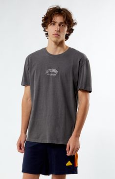 Elevate your streetwear with the Los Angeles Embroidered Vintage Wash T-Shirt from PacSun. Featuring a classic crew neckline and short sleeves, this tee offers a standard fit for effortless style. The front embroidery adds a touch of retro flair, while the vintage wash gives it a worn-in look and feel that's perfect for casual vibes.


	Crew neckline
	Short sleeves
	Standard fit
	Embroidery on the front
	Vintage wash
	100% Cotton
	Machine washable
	Model is wearing size large
	Model Measurements: 6'3” Height, 30" Waist, 39” Chest Black T-shirt With Embroidered Logo For Summer, Graphic Tee With Embroidered Logo And Crew Neck, Crew Neck T-shirt With Embroidered Graphics For Streetwear, Graphic Tee With Embroidered Logo, Graphic Tee With Embroidered Logo And Short Sleeves, Relaxed Fit Crew T-shirt With Embroidered Logo, Basic Short Sleeve T-shirt With Embroidered Graphics, Relaxed Fit T-shirt With Embroidered Graphics And Short Sleeves, Relaxed Fit Short Sleeve T-shirt With Embroidered Graphics