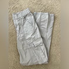 Light Gray Cargo Pants. Straight Leg. Button Closure. Brand New With Tags On Cargo Pants Light Grey, Light Grey Cargo Pants Outfit, Light Gray Cargo Pants, Grey Cargo Pants Outfit, Grey Cargos, Becky Hill, Gray Cargo Pants, Cargo Pants Color, Grey Cargo Pants