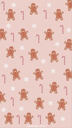 a christmas pattern with gingerbreads and candy canes