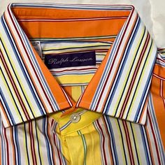 Ralph Lauren Purple Label Shirts Are Very Rare, Of Top Quality And Top Of The Line (See Note Below And The Purple Label Category On The Rl Website). Made In Italy Size 15.5/33 100% Cotton $180 Purchased New, Never Worn. Has Been In Wardrobe Storage, And So Needs Ironing To Appreciate Its Fine Draping And Look Handsome Dress Shirt With Beautiful Vibrant Colors That Is Sure To Get Second Looks Whether As Part Of A Formal Or Informal Ensemble Buttons On Sleeves To Close/Open Vents "Purple Label Is Ralph Lauren Purple Label, How To Look Handsome, Wardrobe Storage, Ralph Lauren Men, Mens Shirt Dress, Colorful Shirts, Ralph Lauren, Mens Shirts, Vibrant Colors