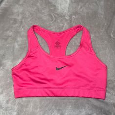 Great Condition Never Worn, Nwot Comfortable Non Padded Padded Fitted Sportswear Activewear, Fitted Padded Activewear Sportswear, Fitted Padded Sportswear Activewear, Padded Racerback Sports Activewear, Nike Pink Sports Bra For Sports Season, Nike Pink Tops For Sports Season, Padded Fitted Activewear For Running, Nike Pink Sports Bra For Light Sports, Nike Pink Racerback Sports Bra