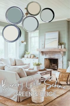 Beachy Color Scheme With Paint Colors & Hex Codes Coastal Color Palette, Color Palette Living Room