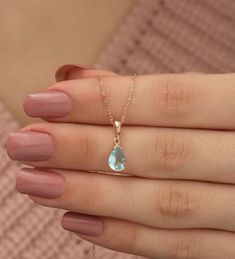 Blue Aquamarine Stone Water Drop Silver Necklace ♥ ✔️Metal Used: 925 Sterling Silver ✔️Weight : 2,20 Gr ✔️Figure Width: 0,60 Cm ✔️Figure Height: 1,00 Cm ✔️Chain Length : 42 Cm ✔️Stone Type : Aquamarine ✔️Coating : Rose Gold Plated ⚠️Care: It does not darken as long as contact with substances such as Perfume, Water, Alcohol, Cream, Bleach is avoided. -NRZ1092 Chic Cheap Blue Necklaces, Wedding Day Necklace Brides Aquamarine, Affordable Blue Everyday Necklace, Affordable Blue Crystal Necklace Gift, Necklace For Prom Blue, Cheap Light Blue Nickel-free Necklaces, Classic Luxury Light Blue Jewelry, Luxury Classic Light Blue Jewelry, Cheap Handmade Light Blue Jewelry