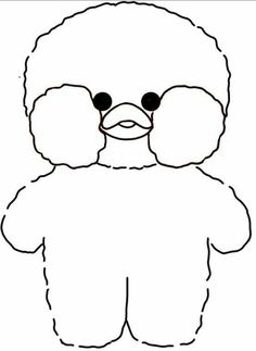 the outline of a teddy bear with its eyes closed