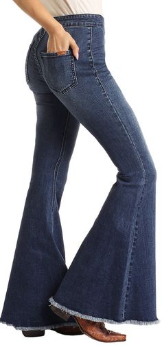 Extra Stretch High Rise Bell Bottom Jeans Rock & Roll Denim for Women are extra comfortable. Whether you're riding your horse, country line dancing in the barn, attending a country music festival or concert, or heading out for a night on the town in Nashville, these jeans are stylish and comfortable. Made popular by country music star, Lainey Wilson. DESCRIPTION 92.5% Cotton, 6% Polyester, 1.5% Spandex Extra stretch Bell Bottom leg High rise 23.5" leg opening Zip fly Button closure At natural wa Western Style Mid-rise Dark Wash Flare Jeans, Western Style Dark Wash Mid-rise Flare Jeans, Fitted Dark Wash Western Jeans, Fitted Western Dark Wash Jeans, Fitted Western Style Dark Wash Jeans, Western Dark Wash Jeans For Fall, Western Style Dark Wash Jeans For Fall, Western Style Dark Wash Fall Jeans, Fitted High Rise Western Flare Jeans