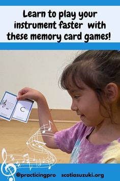 Playing games that teach music notes, like the favorite Memory card game, can really help your child learn to play their instrument faster. When you do activities with your child that combine learning with play, like this Memory card game (with lots of variations), you are stimulating multiple areas of the brain at the same time! #Suzuki #PositiveParenting #practice #effective #fun #Team #HalifaxMusic #scotiasuzukischoolofmusic #happymusician #education #MusicEducation #flashcard #games Teaching Music Notes, Memory Games, Music Notes, Kids Learning, Good Music