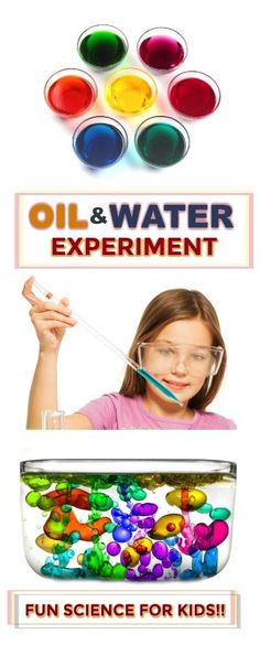 FUN SCIENCE FOR KIDS:  Oil & Water Experiment.  Great for all ages! Oil And Water Experiment, Water Experiments For Kids, Vetenskapliga Experiment, Water Science Experiments, Water Experiments, Science Week, Science Camp, Summer Science, Kid Experiments