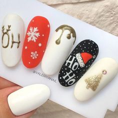 Stocking Nail Art, Pre Christmas Nails, Navidad Nails, Christmas Nails Art, Precious Nails, Luv Nails, Holiday Nails Christmas