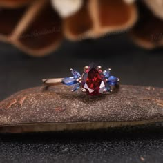 Vintage Garnet Engagement Ring Art Deco Wings Shaped Sapphire | Etsy Garnet And Topaz Ring, Sapphire Ruby Ring, Ruby Sapphire Engagement Ring, Garnet Gold Engagement Ring, Sapphire And Garnet Ring, Gemstone Wedding Rings Unique, Ruby And Sapphire Rings, Red And Blue Engagement Ring, Sapphire And Ruby Engagement Ring