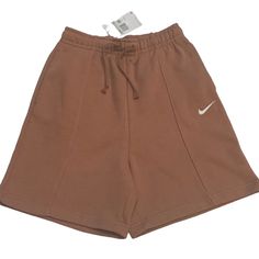 "New With Tags" Breathable, Comfort, Elastic Waist, Pockets, Stretch Waist-26" Inseam-6 1/4" 80% Cotton And 20% Polyester Shell Sporty Brown Bottoms For Spring, Sporty Brown Shorts For Spring, Trendy Nike Shorts, Trendy Nike Short Bottoms, Brown Shorts For Streetwear In Spring, Brown Shorts For Spring Streetwear, Nike Brown Sports Bottoms, Womens Basketball Shorts, Nike Set