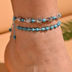 2 Pc Of Summer Beach Bohemian Turtle Anklet Set. Handmade Knotted Bracelets. Silver Plated With Adjustable Strap. Adorable And Sexy Pieces For Woman To Wear. This Can Be Also Wear On Daily Basis. And Can Be Also Wear As A Bracelets. Size Can Be From 4" To 12.5" Long. Perfect Gift For Women, Daughters, And Girlfriend. *Check Out My Closet For More Jewelries Collection Blue Beach Anklets, Silver Casual Anklets For Festival, Casual Silver Anklets For Festival, Blue Bohemian Anklets For Party, Adjustable Blue Anklets For Festival, Handmade Casual Silver Anklets, Handmade Silver Casual Anklets, Adjustable Blue Bohemian Anklets, Casual Blue Anklets For Festival