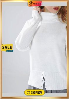 White Daily Long Sleeve Turtleneck Regular Fit Sweater Winter White Workwear Top, White Turtleneck Outerwear For Spring, Long Sleeve Turtleneck, White Coffee, Fitted Sweater, Color White, Turtle Neck, Wool, Coffee