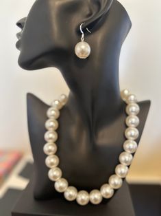 Pearl, Earring & Necklace Classic Pearl White Jewelry For Party, Formal Costume Jewelry With Pearl Drop, Elegant Round Bead Clip-on Earrings For Party, Elegant Party Clip-on Earrings With Round Beads, Pearl White Round Beads Earrings, Pearl White Round Beaded Earrings, Nickel-free Pearl Jewelry For Formal Occasions, Elegant Nickel-free Jewelry With Round Beads, Formal Nickel-free Pearl Jewelry