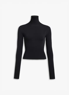 FINE KNIT TURTLENECK JUMPER Winter Fine Knit High Neck Mock Neck Top, Winter Fine Knit Mock Neck Top, High Neck Sweater With Ribbed Collar, Chic Turtleneck With Ribbed High Neck, Black Stretch Turtleneck In Fine Knit, Black Stretch Fine Knit Turtleneck, Black Stretch Turtleneck With Fine Knit, Fitted Fine Knit High Neck Turtleneck, Fitted Fine Knit Turtleneck