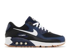 Air Max 90 'Midnight Navy Gum' - Nike - FB9658 400 - midnight navy/black/gum medium brown/white | Flight Club Air Max Sneakers For Men, Jordan 12 Taxi, Blue Air Max, Nike Air Max 90 Mens, Nike Air Max 90s, Sneaker Cleaner, Air Max 90s, Jordan Yeezy, Air Max 90 Premium