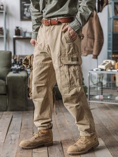 This regular cargo pants are anything but regular, enriched with hard wearing and rinsed for a softer, worn-in feel. They’re cut to a regular fit with a slouchy mid-rise. shaped knees. And with two cargo pockets on the thighs.These pants offer a timeless, military-inspired aesthetic that's perfect for any occasion. Features 100% Cotton Regular Fit Zip Fly 2 Cargo Pockets 2 Side Pockets 2 Back Pockets Style Number:392 SIZING & FIT Please carefully read the size info before purchase! Different pro Men In Cargo Pants, Mens Hiking Pants, Cargo Pants Outfit Men, Men Bodies, Denim Overalls Shorts, Modern Men, Cargo Pants Outfit, Inspired Aesthetic, Chino Jeans