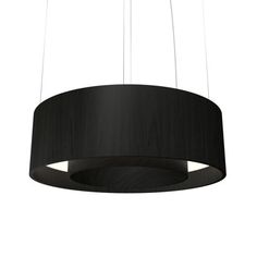 a black lamp hanging from the ceiling