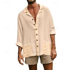 Season:Spring   Fall; Fabric:Linen Cotton Blend; Sleeve Length:Long Sleeve; Look After Me:Wet and Dry Cleaning,Washable; Gender:Men's; Style:Comfortable,Fashion,Casual; Tops Type:Beach Shirt,Button Up Shirt,Linen Shirt,Shirt,Summer Shirt; Occasion:Hawaiian,Streetwear,Casual Daily,Holiday,Vacation; Pattern:Plain; Design:Pocket; Neckline:Camp Collar; Listing Date:02/26/2024; Bust:; Length:; Shoulder Width:; Sleeve: Summer Clothes Men, 70s Shirts, Clothes Men, 2024 Spring Summer, Linen Shirt Men, Mens Linen, Black Denim Jeans, Summer Outfits Men, Loose Shirts