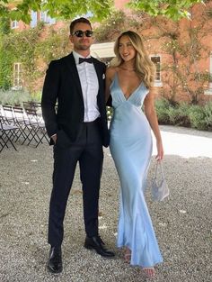 Blue Formal Aesthetic, Formal Dresses Blonde Hair, Albanian Wedding Dress Guest, University Ball Dress, Prom Dresses Blonde Hair, Blue Prom Dress Aesthetic, Summer Ball Dress, Wedding Guest Dress Aesthetic, Blue Dress Blonde Hair