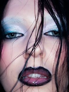 Digital camera shot, no eyebrow, dark lip liner, isamaya beauty, rare beauty, pat mcgrath Dark Lip Liner, Black Lip Liner, No Eyebrows, Pat Mcgrath Makeup, Goth Costume, Dark Lip, Space Makeup, Alt Makeup, Photoshoot Makeup