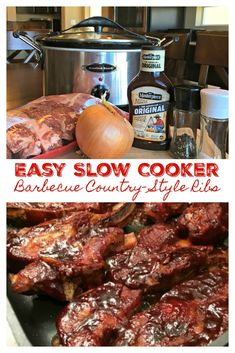 easy slow cooker barbecue country style ribs