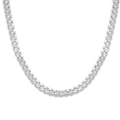 High-polish finish and crisp edges give the links of this Cuban curb chain for him its unique style. Crafted of 10K white gold, the 22-inch necklace secures with a lobster clasp. Crocs With Jibbitz, Jewelry Education, Jewelry Advice, Curb Chain Necklace, Jared The Galleria Of Jewelry, White Gold Chains, Diamond Guide, Men's Necklace, Curb Chain