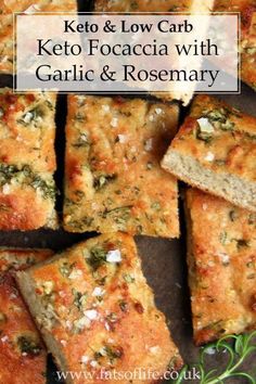 keto and low carb keto focaccia with garlic and rosemary