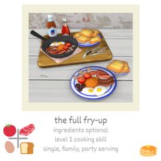 the full fry - up ingredients additional level 2 cooking skill single, family, party serving