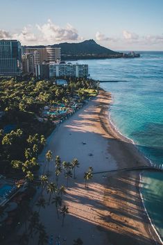 This image contains: A beautiful beachside view of Waikiki and the ocean Where To Eat In Waikiki, Waikiki Beach Photography, Best Restaurants In Waikiki, Laughter In Waikiki, Alohilani Resort Waikiki Beach, Romantic Honeymoon, Travel Games, Secluded Beach, Hawaii Vacation