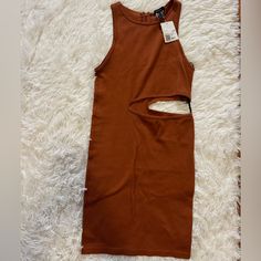 Copper Brown Dress Never Worn Was Given As A Gift. It Just Did Not Like The Style, But It Is A Stretchy Material. Copper Brown, 21 Dress, Brown Dress, Forever 21 Dresses, Stretchy Material, Colorful Dresses, Forever 21, Copper, Mini Dress