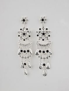 measures(inch) : length 4.25 Bridal Earrings Silver, Teardrop Chandelier, Silver Bridal Earrings, Earrings Silver, Bridal Earrings, Chandelier Earrings, Silver Earrings, Silver