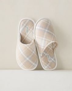 Perfect for lazy days and restorative nights, these classic slippers feature super soft organic cotton in a soothing plaid print, with a lightly padded sole for ultimate comfort. Details + Design: Slip on. Material: 60% Organically Grown Cotton, 40% ViscoseImported | Organic Cotton Plaid Spa Slippers Haven Well Within Spa Slippers, Classic Slippers, Lazy Days, Plaid Print, Daily Dose, Design Details, Organic Cotton, Slippers, Spa