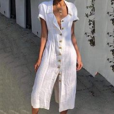 Solid Dress Casual, Perfect Spring Outfit, Casual Work Dresses, Solid Jumpsuit, Summer Fashion Dresses, Fashion Dresses Casual, Shirt Dresses, Casual Summer Dresses, Modest Dresses