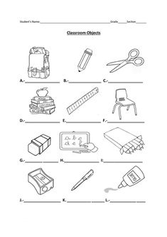 the worksheet is shown for students to learn how to use scissors and other objects