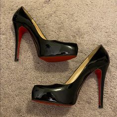 Black Platform Heels Some Wear And Tear On One Heel (See Above Pictures) Size 39 Black Platform Heels, Black Leather Pumps, Black Platform, Louboutin Shoes, Leather Pumps, Christian Louboutin Shoes, Platform Heels, Picture Sizes, Christian Louboutin Pumps