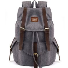 Vintage Camping Bag Multi-function Retro Hiking Travel School Canvas Backpacks on Storenvy Backpack For Middle School, Backpack Vintage, Travel Laptop Backpack, Canvas Leather Bag, Travel Rucksack, Laptop Bag For Women, Mens Travel, Leather Rucksack, Mens Travel Bag