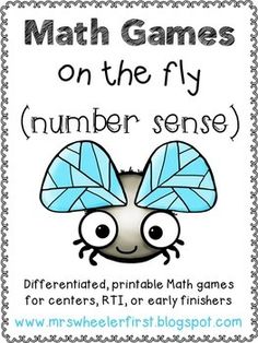 a poster with the words math games on it, and an image of a bug