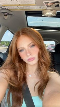 Rosy Ginger Hair, Strawberries Blonde Hair, Going From Blonde To Red Hair, Strawberry Blonde Shadow Root Hair, Ginger Celebrities Female, Strawberry Blonde With Blue Eyes, Jewelry For Redheads, Light Redhead Hair, Low Maintenance Ginger Hair