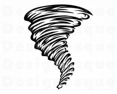 a black and white drawing of a tornado