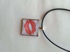 Red Lips Pendant Necklace. Has faux leather cord. Red Adjustable Necklace For Fashion, Necklace Lipstick, Red Lips, Leather Cord, Necklace Etsy, Faux Leather, Jewelry Necklace Pendant, Lips, Beauty Book