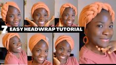 Tutorial Turban, Headwrap Diy, African Head Dress, Headwrap Hairstyles, Ankara Headwrap, Headwrap Tutorial, Simple Scarf, Head Wrap Styles, Hair Wrap Scarf