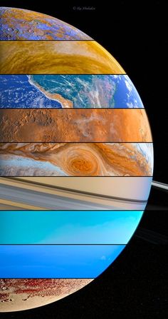 an image of the planets in different colors