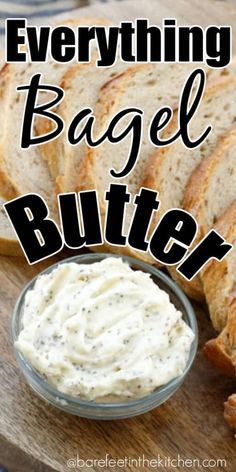 everything bagel butter is in the bowl and ready to be eaten