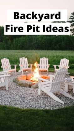 a fire pit with chairs around it