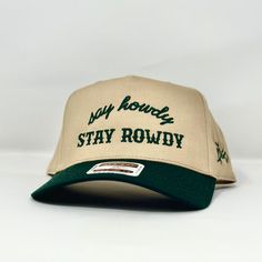 MHC Say Howdy Stay Rowdy Baseball Cap Design, Cowgirl Vibes, How To Wash Hats, Retro Hats, Hat Types, Etsy Stuff, Cowboy Outfits, Upgrade Your Look, Wholesale Gifts