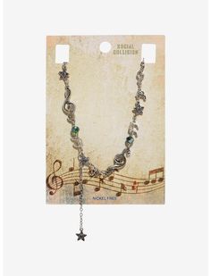 Social Collision Music Note Charm Necklace | Hot Topic Hot Topic Bracelets, Necklaces Hot Topic, Hot Topic Keychains, Cheap Adjustable Music-themed Necklace, Harry Potter Necklace Hot Topic, Left Arrow, Right Arrow Icon, Location Icon, Detailed Jewelry