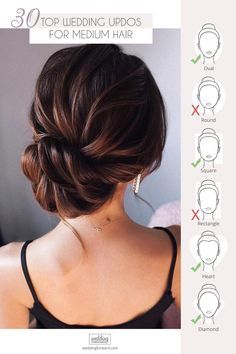 Wedding Updos For Medium Hair Brunette, Wedding Updo Chignon, Wedding Guest Updo Dark Hair, Updos For Brunettes Wedding, Medium Length Hairstyles For Thick Hair Wedding, Updos For Brunettes, Hairdues For Medium Hair Wedding, Side Bun Wedding Hairstyles, Bridesmaid Updo For Thinner Hair