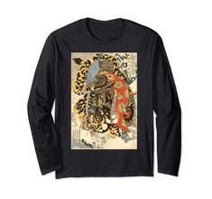 PRICES MAY VARY. Japanese Samurai General Fighting Tiger Artwork Guys Gift Japanese Anime Design Cool Art Colorful Beach Surfer Love Beautiful Lightweight, Classic fit, Double-needle sleeve and bottom hem Artistic Long Sleeve Shirt With Graphic Print, Japanese Tiger, Tiger Artwork, Japanese Samurai, Anime Design, Design Cool, Art Colorful, Clothing Co, Retro Outfits