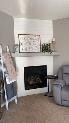 the living room is clean and ready to be used as a family room or den