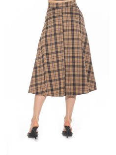 SALE Indulge in the timeless elegance of our Lexi Skirt. The A-line silhouette and high waist create a flattering fit, while the plaid pattern adds a touch of sophistication. Perfect for any occasion, this midi skirt exudes a sense of refined style with its fit and flare design. Elevate your wardrobe with this luxurious piece. A-line High Waist Plaid Skirt Midi Skirt Fit and Flare  100% Polyester, Lining: 97% Polyester 3% Spandex  Hand Wash, Hang Dry Imported Style S173 Skirt Midi, Refined Style, Skirt Fits, Plaid Skirt, Plaid Skirts, Full Skirt, Plaid Pattern, Fit And Flare, Timeless Elegance